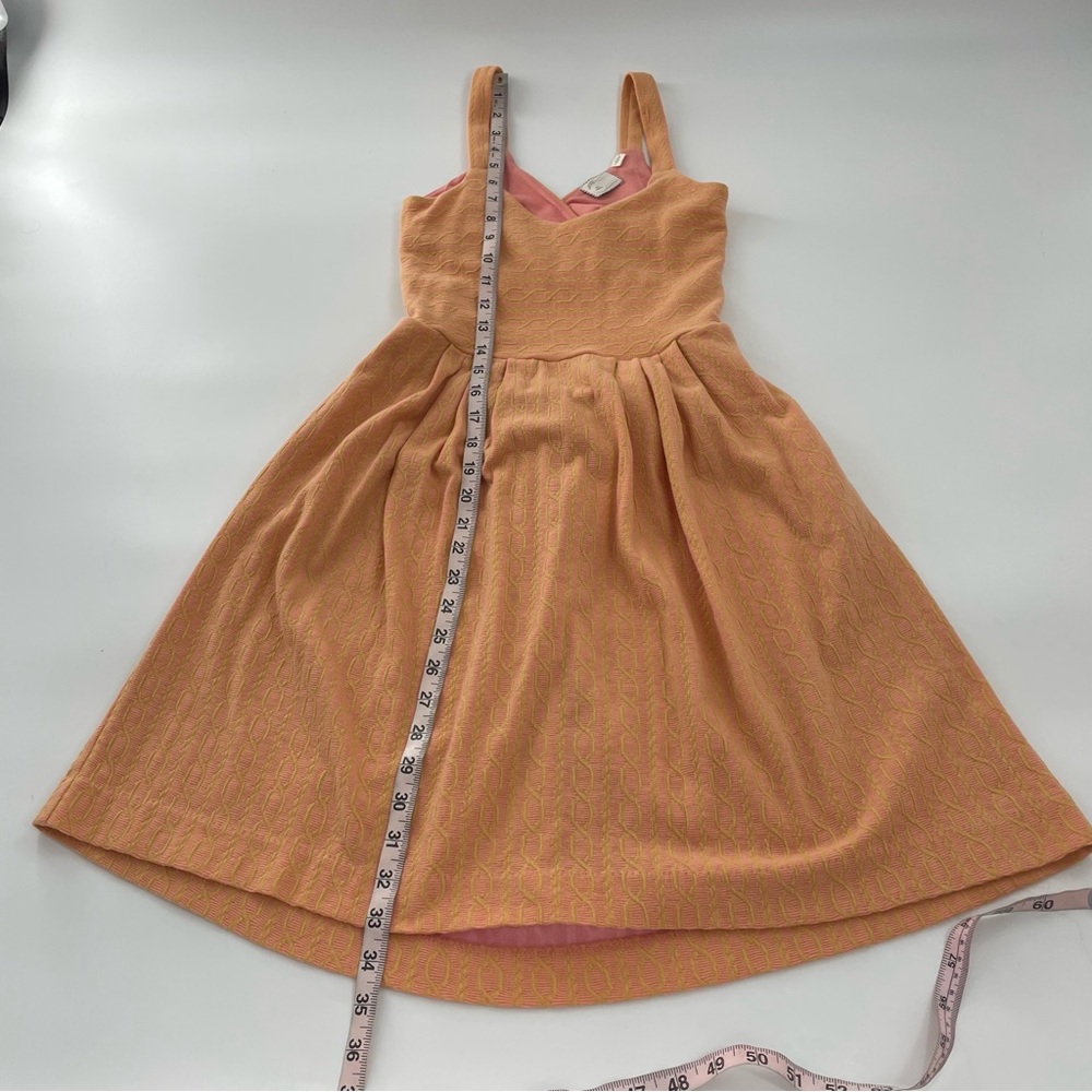 Anthropologie Post Stamp 9-h15 stcl Peek A Boo Back Orange and Pink Mini dress - Picture 5 of 12
